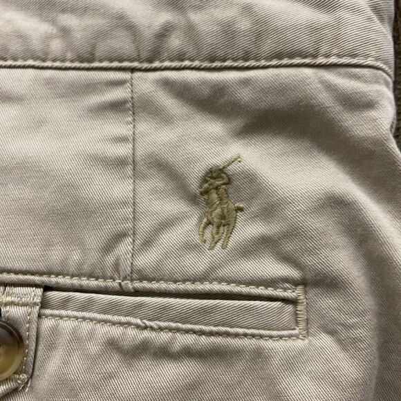 Polo Ralph Lauren Shorts Mens 44 Tan Khaki Chino Flat Front Classic Fit Casual - Picture 3 of 5
